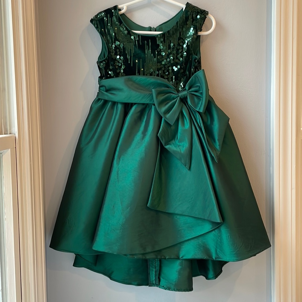 Little Girl Sleeveless Formal Green Dress